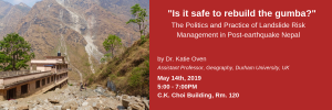 “Is it safe to rebuild the gumba?” The politics and practice of landslide risk management in post-earthquake Nepal